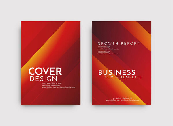 Modern brochure template geometric design set vector