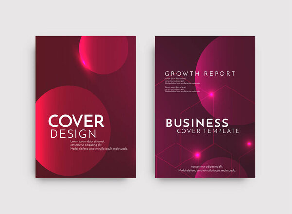 Modern brochure template geometric design set vector