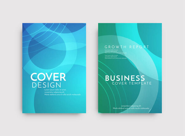 Modern brochure template geometric design set vector