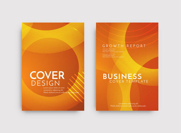 Modern brochure template geometric design set vector
