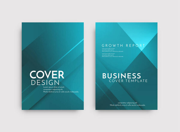 Modern brochure template geometric design set vector