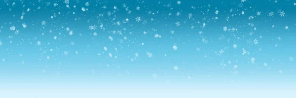 Winter blue background with snowflakes, banner size — Stock Photo, Image