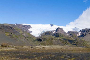 İzlanda Buzulu. Haalda buzul görünümü, Güney İzlanda manzara.