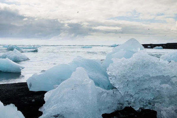 Jokulsarlon冰川湖 冰山漂浮在水面上 冰岛景观 — 图库照片