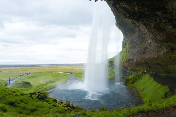 Seljalandsfoss Spada Sezonie Letnim Islandia Krajobraz Islandii — Zdjęcie stockowe