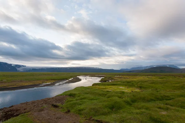 Panorama Vom Hvitarvatn Gebiet Ländliche Landschaft Islands Isländische Landschaft — Stockfoto