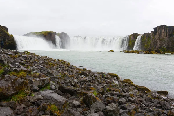 Godafoss Cai Vista Temporada Verão Islândia Paisagem Islandesa — Fotografia de Stock