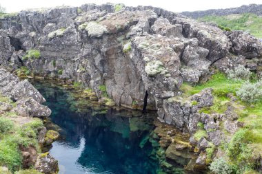Thingvellir sitesi, İzlanda. Ünlü İzlanda simgesi. İzlanda altın çemberi