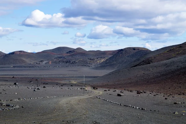 Paisaje Desolado Zona Kverfjoll Islandia Panorama Ubicación Sigurdarskali Camino Tierra — Foto de Stock