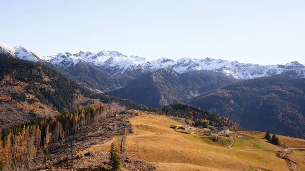 Mocheni Valley Autumn Landscape Baselga Pine Italy Mountain View — Stock Photo, Image