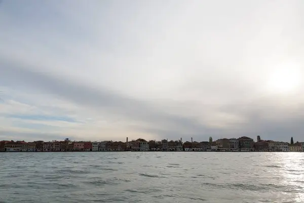 Casas Venecianas Fila Venecia Paisaje Mínimo Italia Vista Desde Fondamenta — Foto de Stock