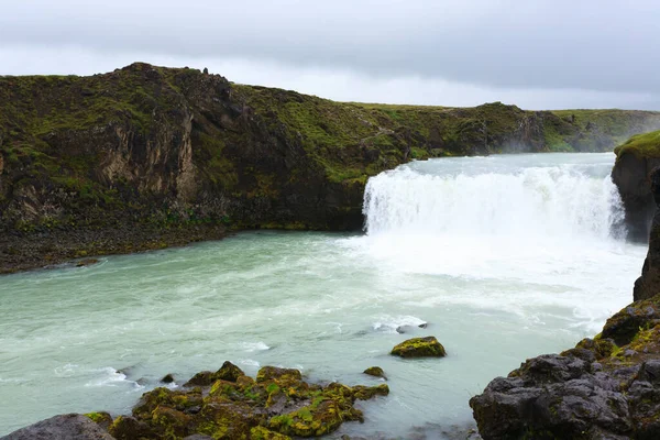 Godafoss Padá Letní Sezóně Pohled Island Islandská Krajina — Stock fotografie