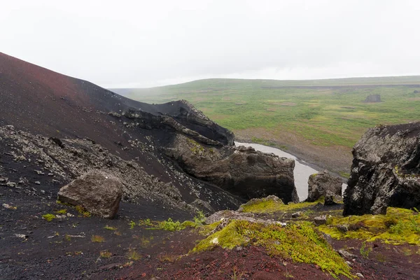 Ισλανδία Τοπίο Jokulsargljufur Εθνικό Πάρκο Μια Βρέχει Ημέρα Ισλανδία — Φωτογραφία Αρχείου