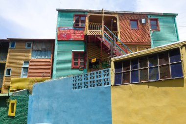 Caminito evleri boyadı, La Boca, Buenos Aires. Arjantin gezintisi
