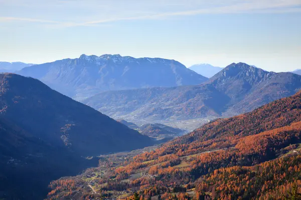 Mocheni Valley Autumn Landscape Baselga Pine Italy Mountain View — Stockfoto