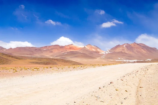 Vista Perspectiva Estrada Terra Boliviana Bolívia Deserto Salvador Dali — Fotografia de Stock
