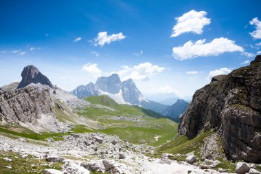 Dolomites range landscape. Pelmo mount view. Italian dolomites
