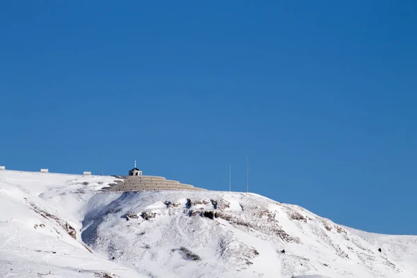 Monte Grappa Monumento Alla Guerra Vista Sull Inverno Italia — Foto Stock