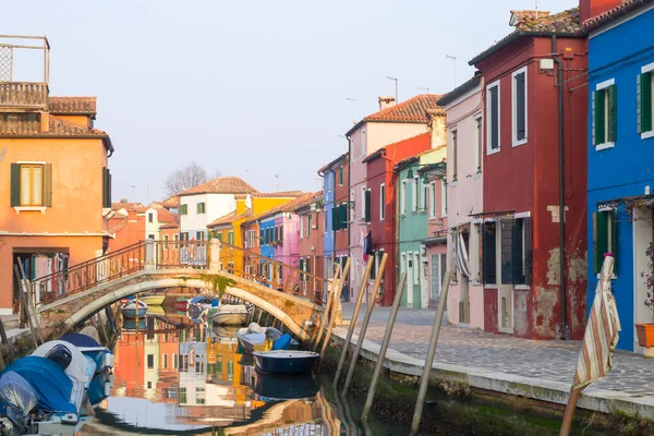 Colorful Houses Burano Island Venice Italian Landmark — Stock Photo, Image