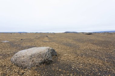 Askja yolu boyunca İzlanda manzarası. İzlanda Panoramasını Terk Et