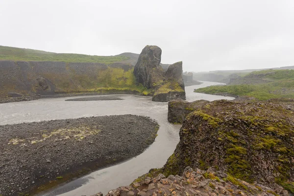 Izlandi Táj Jokulsargljufur Nemzeti Park Egy Eső Nap Izland — Stock Fotó