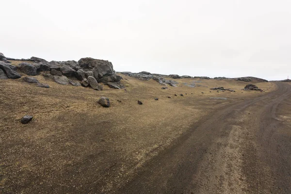 Islandia Paisaje Largo Carretera Askja Panorama Islandés Desolado —  Fotos de Stock