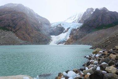 Piedras Blancas Buzulu manzaralı, Los Glaciares Ulusal Parkı. El Chalten, Patagonya