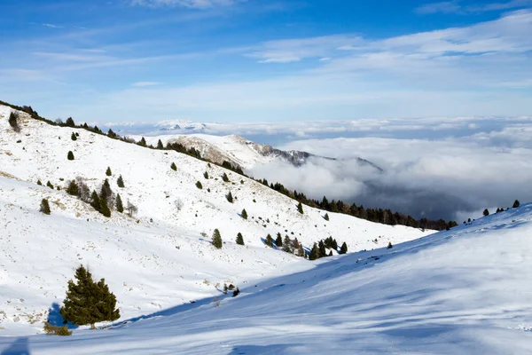 Winter Landscape Snow Alps Mount Grappa Winter View — Foto Stock