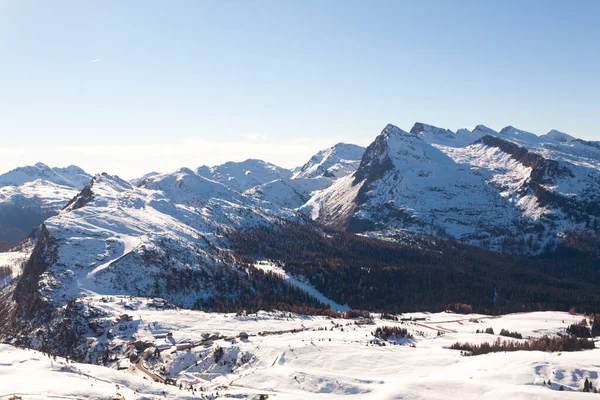 Rolle Pass Winter View San Martino Castrozza Italia Paesaggio Montano — Foto Stock