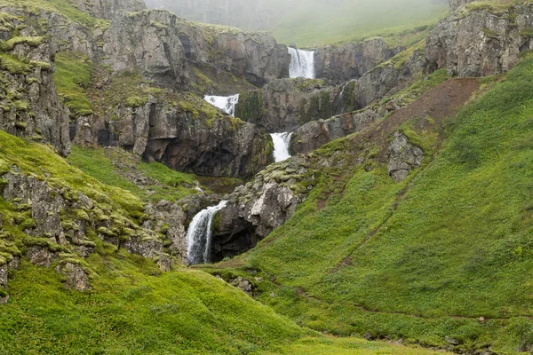 Klifbrekkufossar Припадає Літній Сезон Погляд Ісландія Ісландський Краєвид — стокове фото