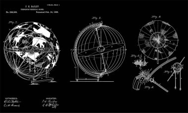 1886 Terrestro Sidereal Globe Patent Sanat