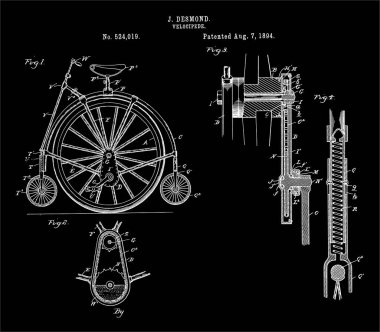 1894 model Velocipede Patent Sanatı