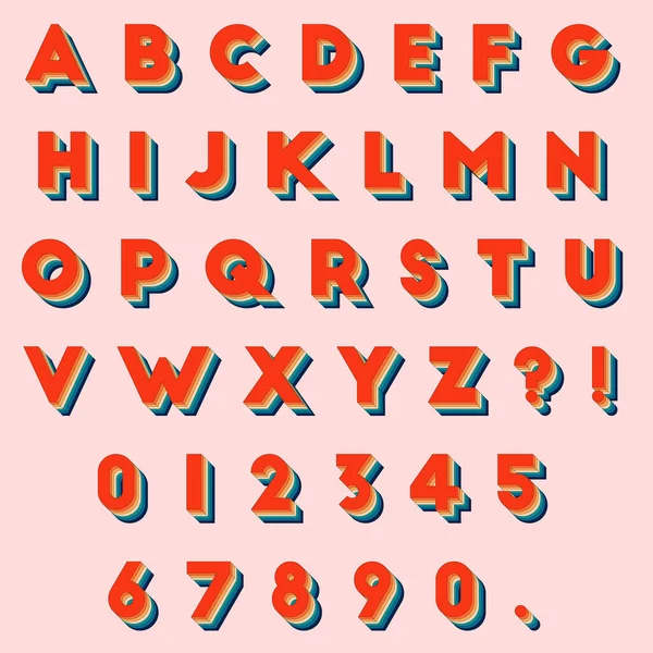 Alphabet Lettre Style Rétro Stylisé — Image vectorielle