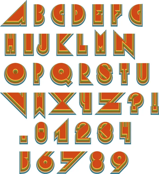 Lettre Alphabet Texte Effet Rétro Couleurs Style — Image vectorielle