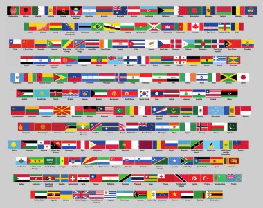 Dünyadaki tüm ulusal bayraklar .