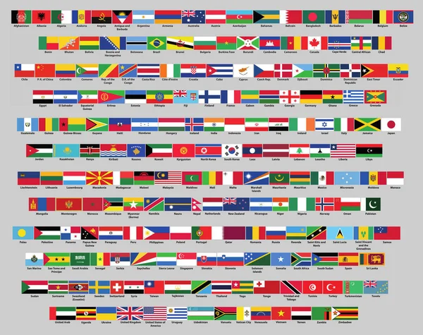 Alla Nationella Flaggor Världen — Stock vektor