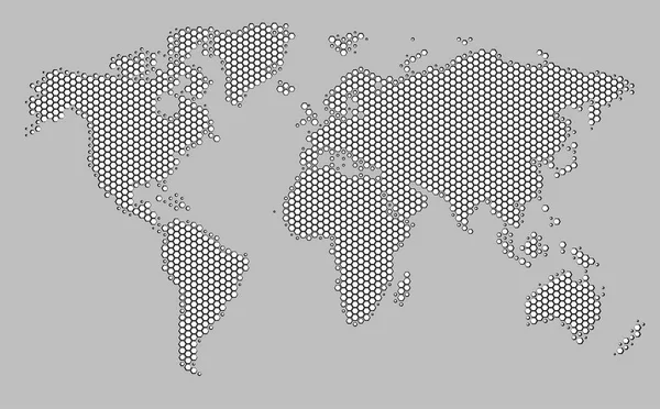 Hexagon Shape World Map — Stockvector