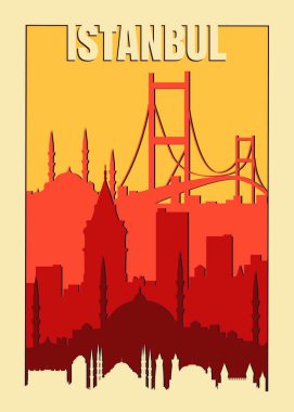Istanbul Travel Poster Vintage Style