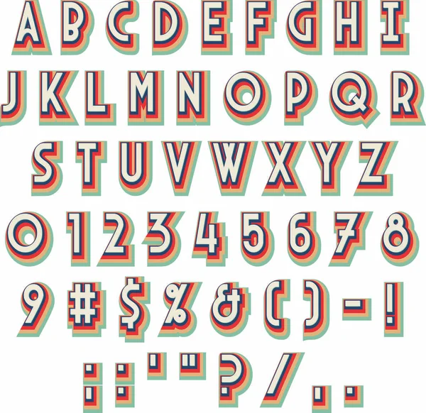 Vector Letter Alphabet Retro Effect — Image vectorielle