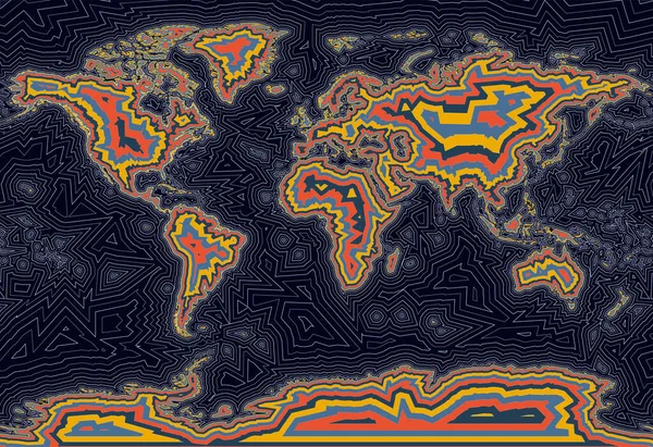 Vector World Map Art — 图库矢量图片