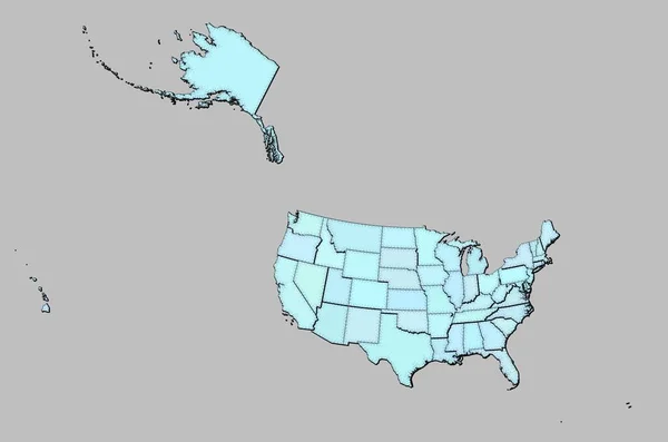 United States America Map States Isolated — Wektor stockowy