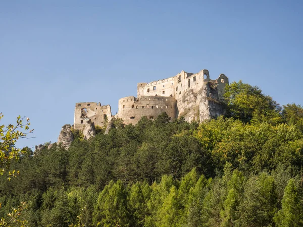 Rovine Lietava Castello Medievale Vicino Zilina Città Nelle Montagne Sulov — Foto Stock