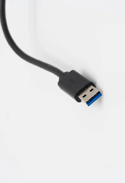 Close Usb Cable White Background — стоковое фото