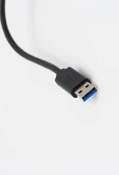 Close Usb Cable White Background — Stockfoto