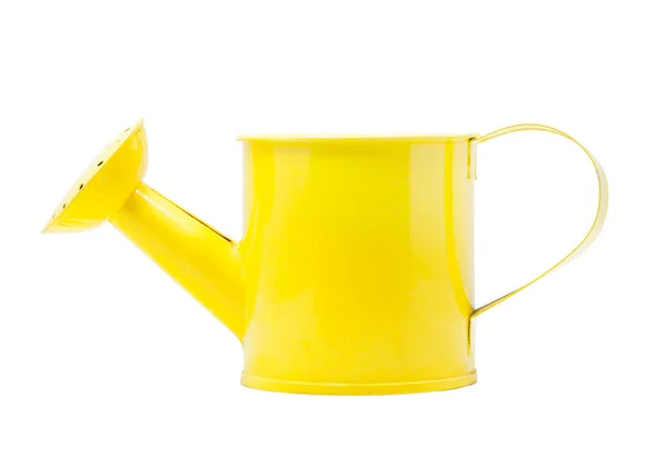 Yellow Tin Watering Pot White Background — Stock Photo, Image