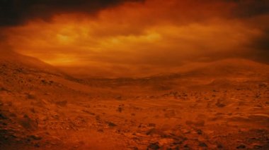 Çöl Apocalyptic 3. Dünya Savaşı Kum Fırtınası ve Şimşekle