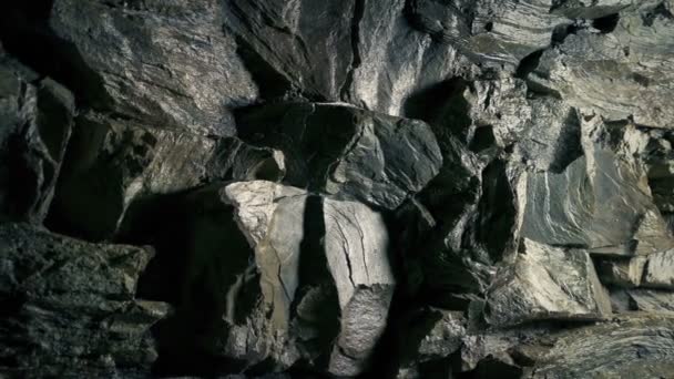 Parede Caverna Perto Abertura Tiros Móveis — Vídeo de Stock