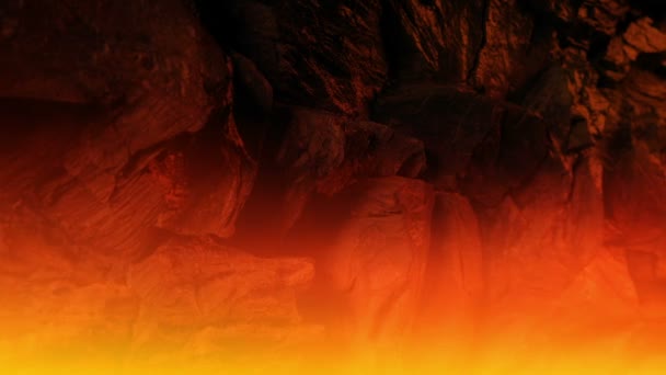 Inne Vulkanen Med Glödande Lava Och Gas — Stockvideo