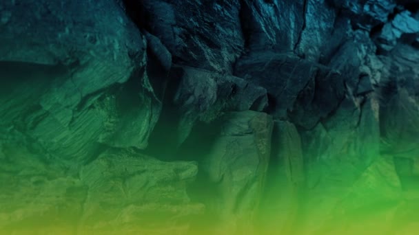 Green Smoky Cave Fantasy Environment — Stock Video