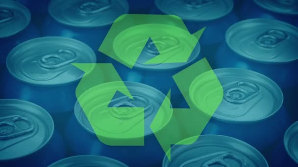 Grafické Logo Plechovky Recyklace — Stock video